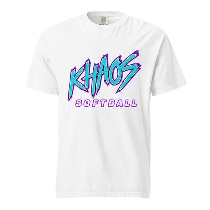 Signature | Comfort Colors T-Shirt | Khaos Softball | Atlhetics Logo