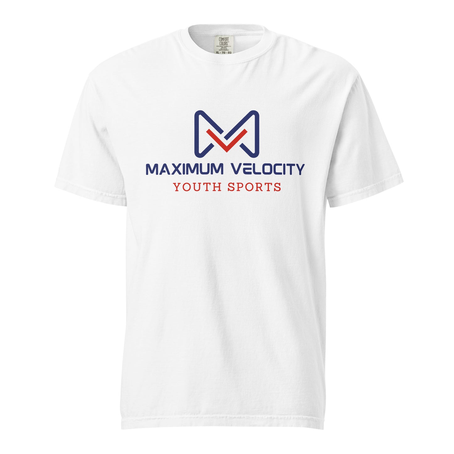 Signature | Comfort Colors T-Shirt | Maximum Velocity Youth Sports | Emblem Logo