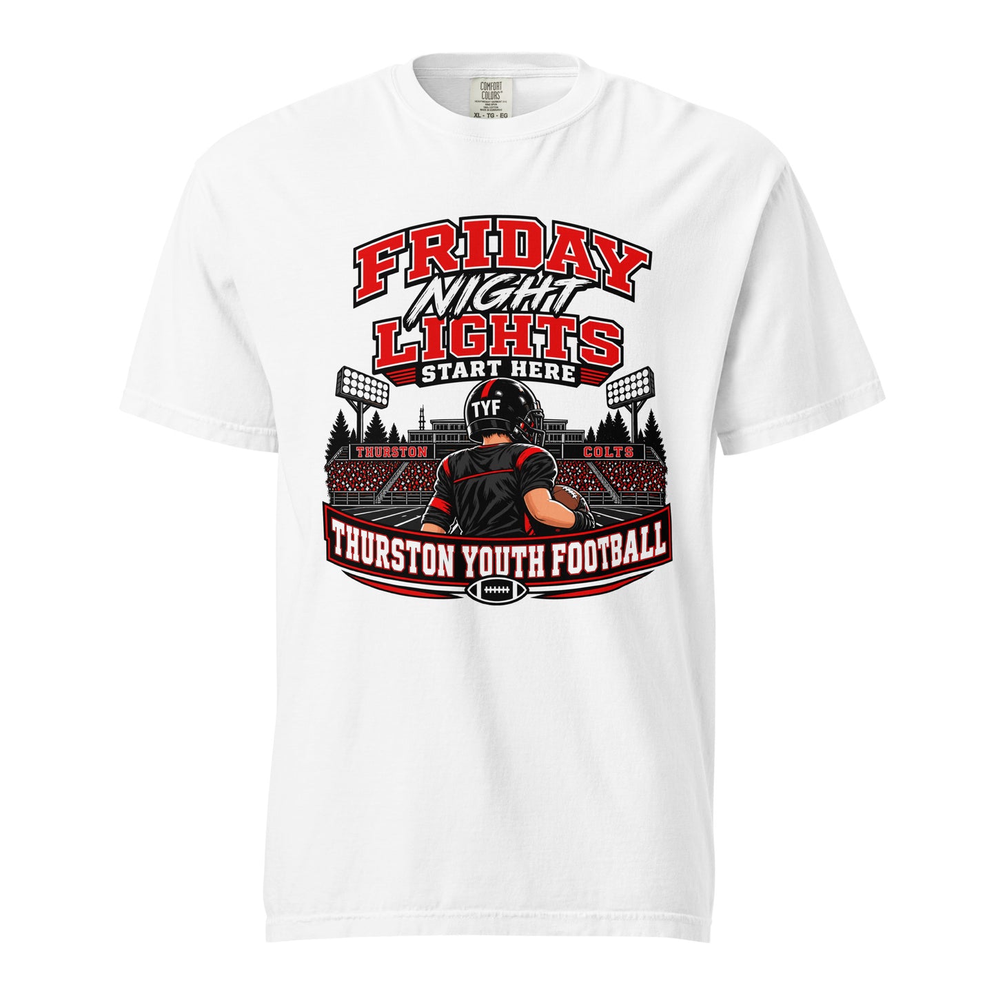 Signature | Comfort Colors T-Shirt | Thurston Youth Football | Vanguard Logo