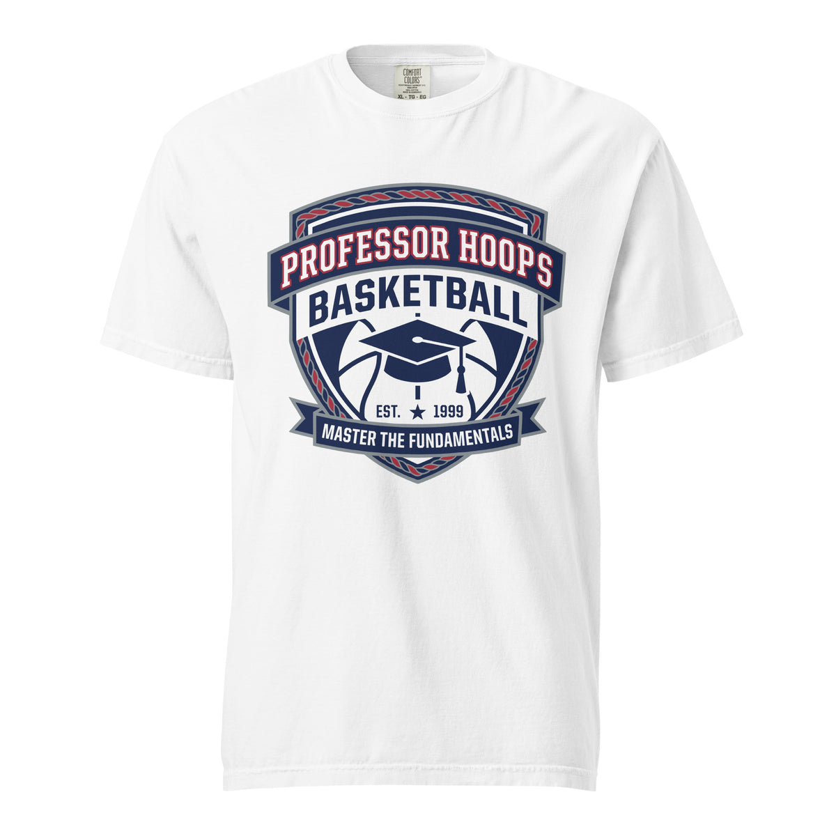 Signature | Comfort Colors T-Shirt | Professor Hoops Basketball | Crest Logo