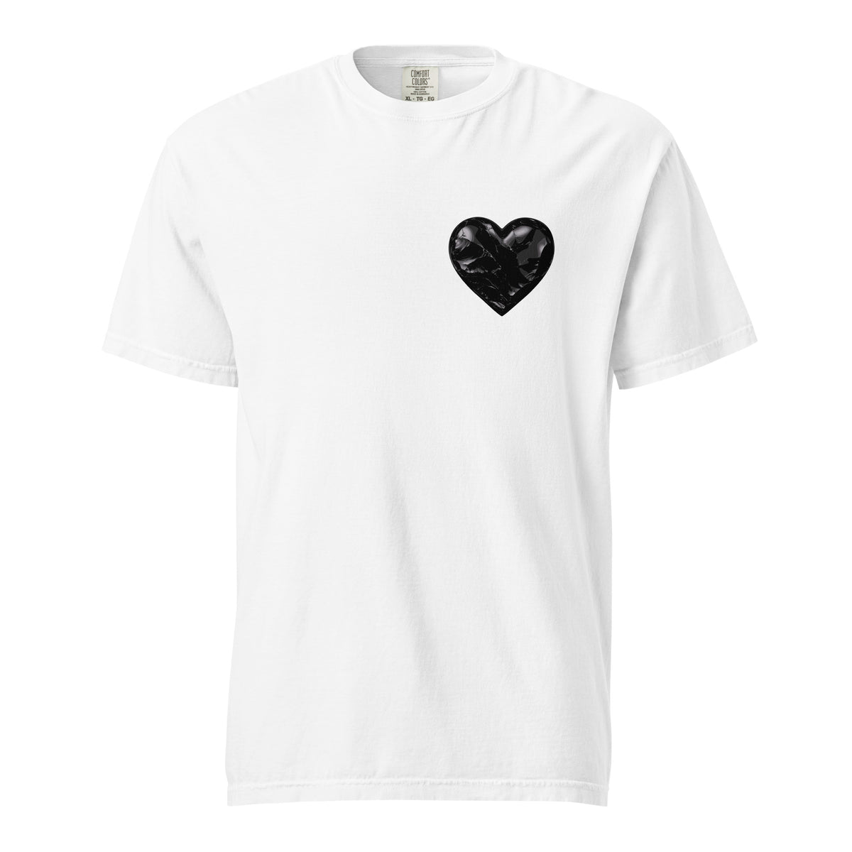 Signature | Comfort Colors T-Shirt | Obsidian Heartbeat | Heart Crest Logo