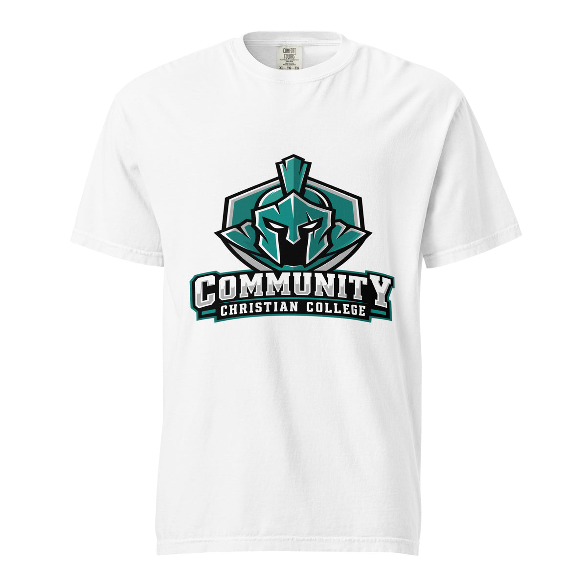 Signature | Comfort Colors T-Shirt | Community Christian College | Vanguard Athletic Logo