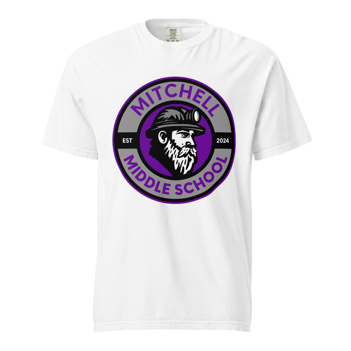 Signature | Comfort Colors T-Shirt | Mitchell Middle School Softball | Badge Logo