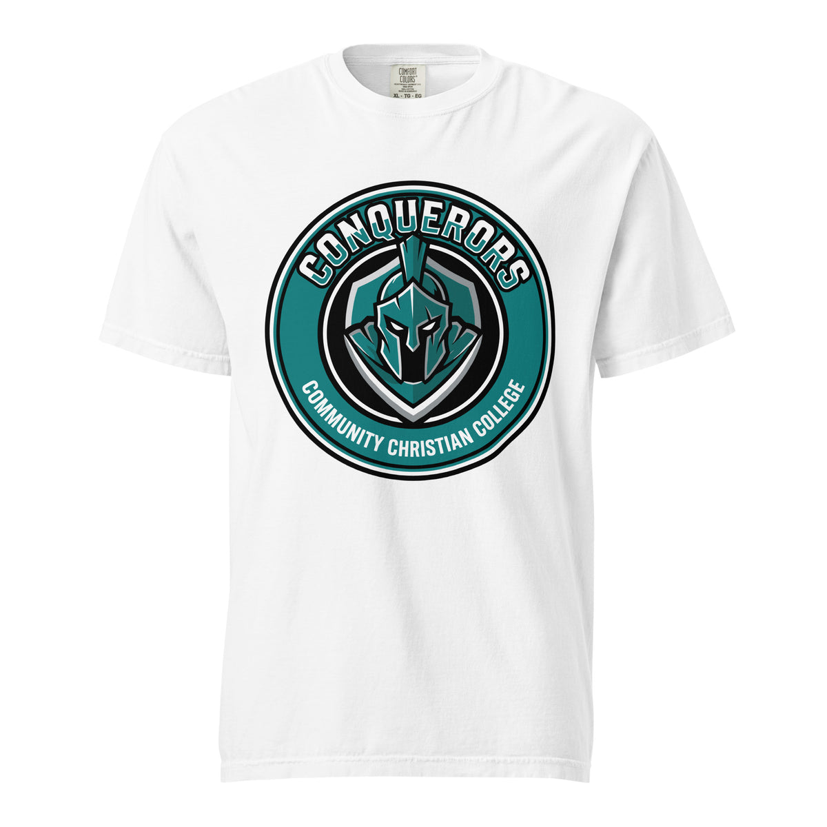 Signature | Comfort Colors T-Shirt | Community Christian College | Badge Logo
