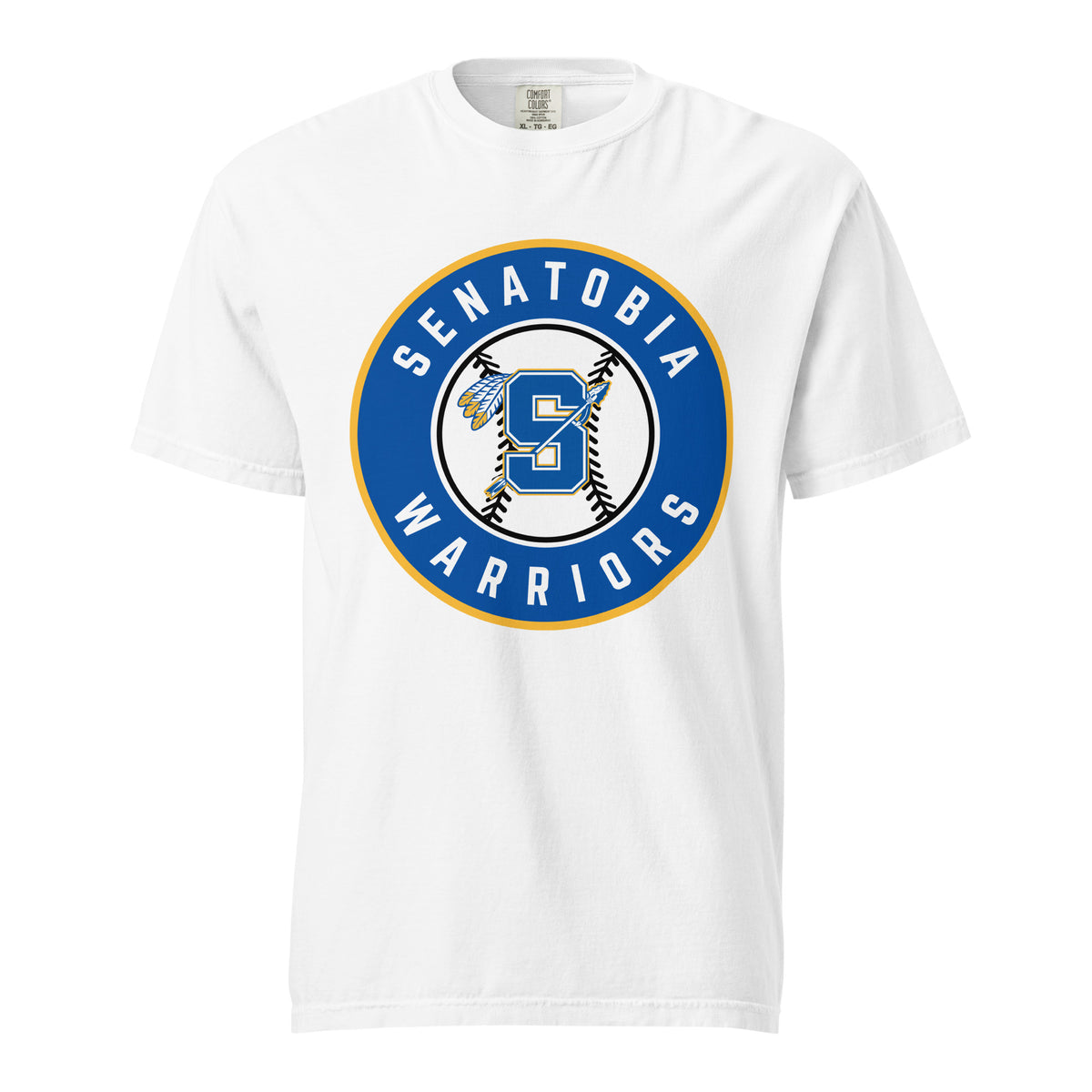 Signature | Comfort Colors T-Shirt | Senatobia Warriors Baseball | Badge Logo