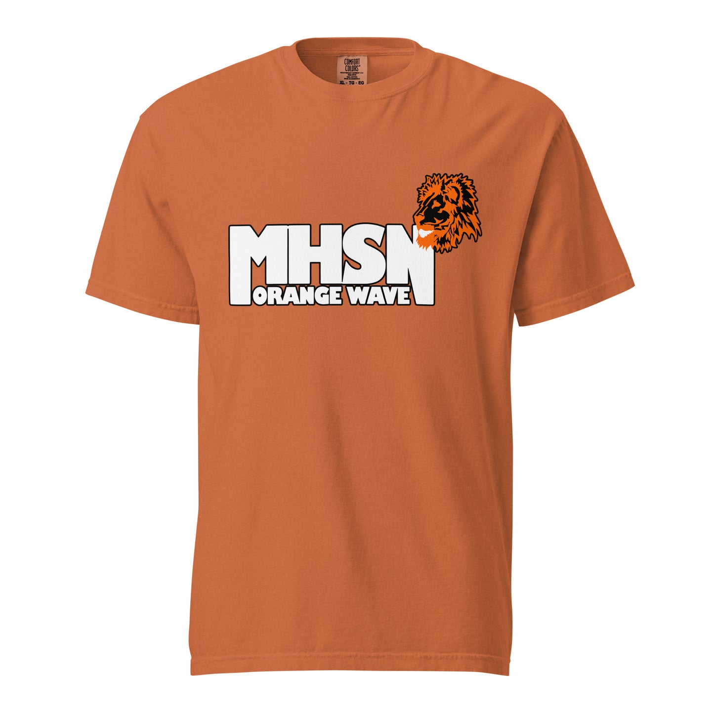 Signature | Comfort Colors T-Shirt | Orange Wave Marching Band | Crest Logo