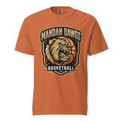 Signature | Comfort Colors T-Shirt | Mandan Dawgs Basketball | Shield Logo