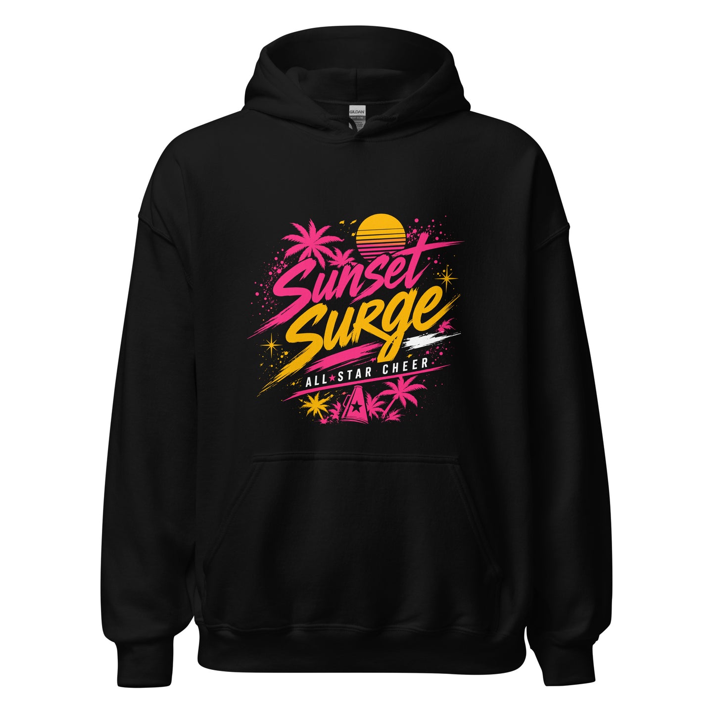 Classic | Hoodie | Sunset Surge All-Star Cheerleading | Neon Palm Cheer Logo