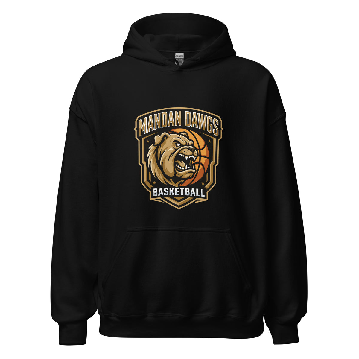 Classic | Hoodie | Mandan Dawgs Basketball | Shield Logo