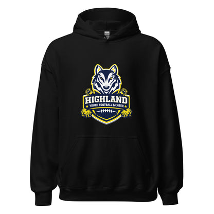 Classic | Hoodie | Highland youth football and cheer | Emblem Logo