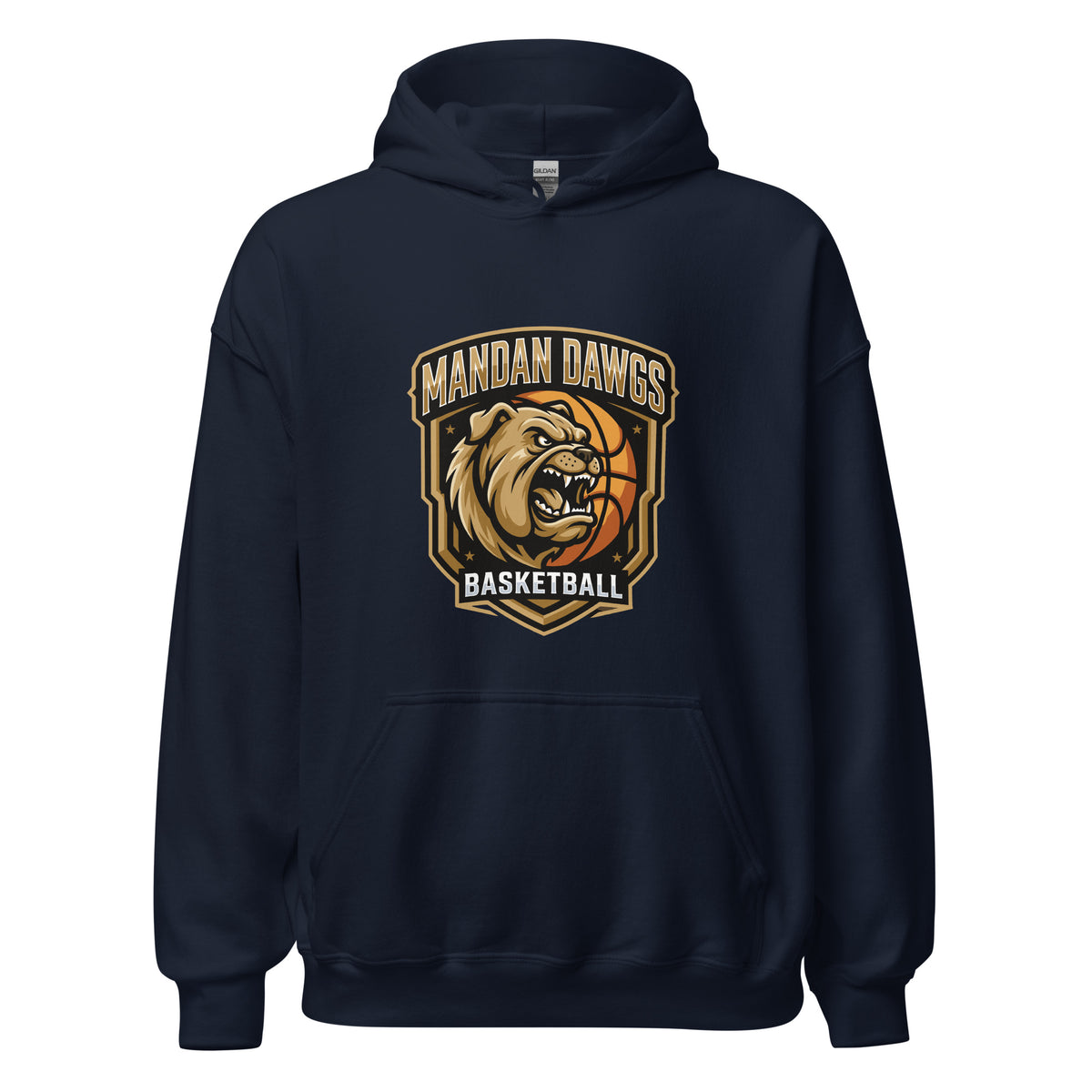 Classic | Hoodie | Mandan Dawgs Basketball | Shield Logo