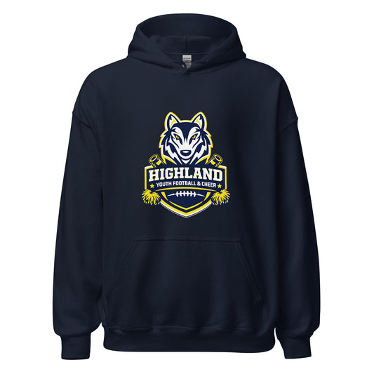 Classic | Hoodie | Highland youth football and cheer | Emblem Logo