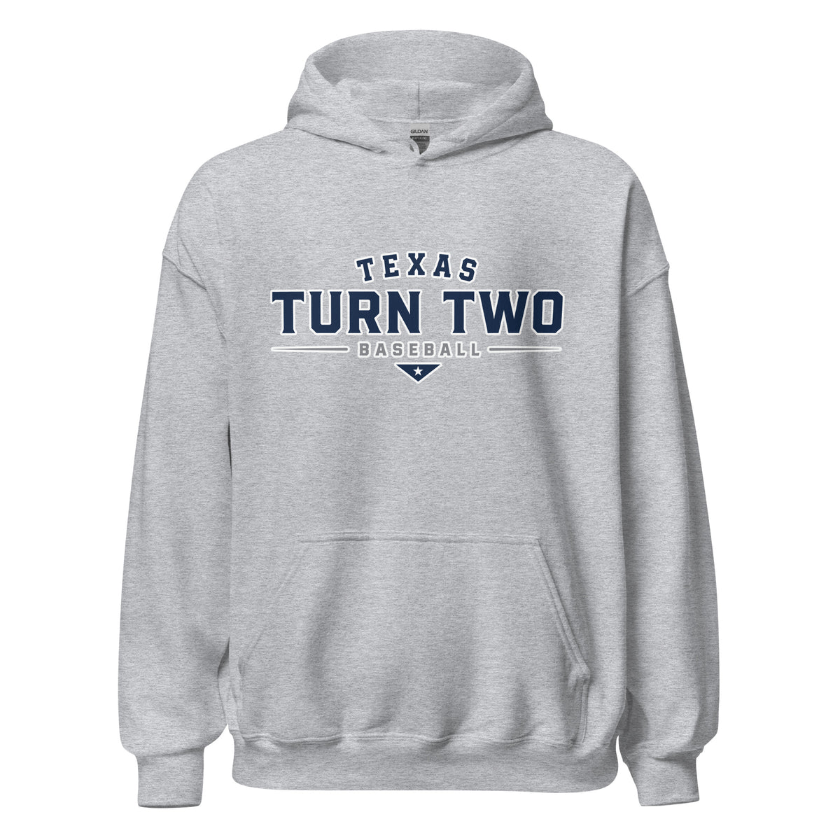 Classic | Hoodie | Texas Turn Two Baseball | Modern Script Logo