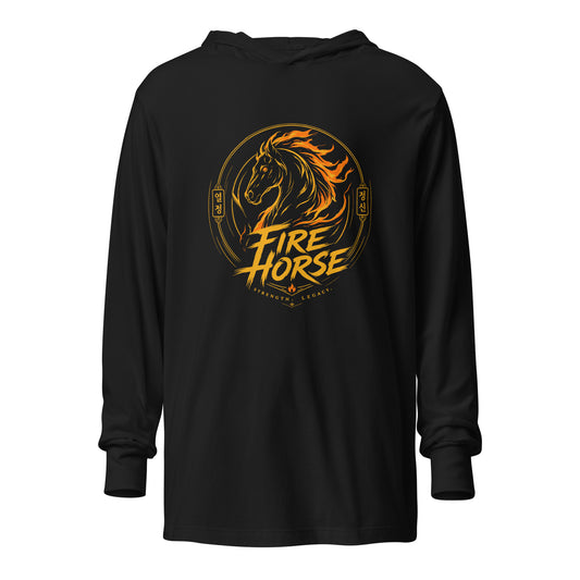 Performance | Hooded Long Sleeve T Shirt | Fire Horse Masters | Vanguard Logo