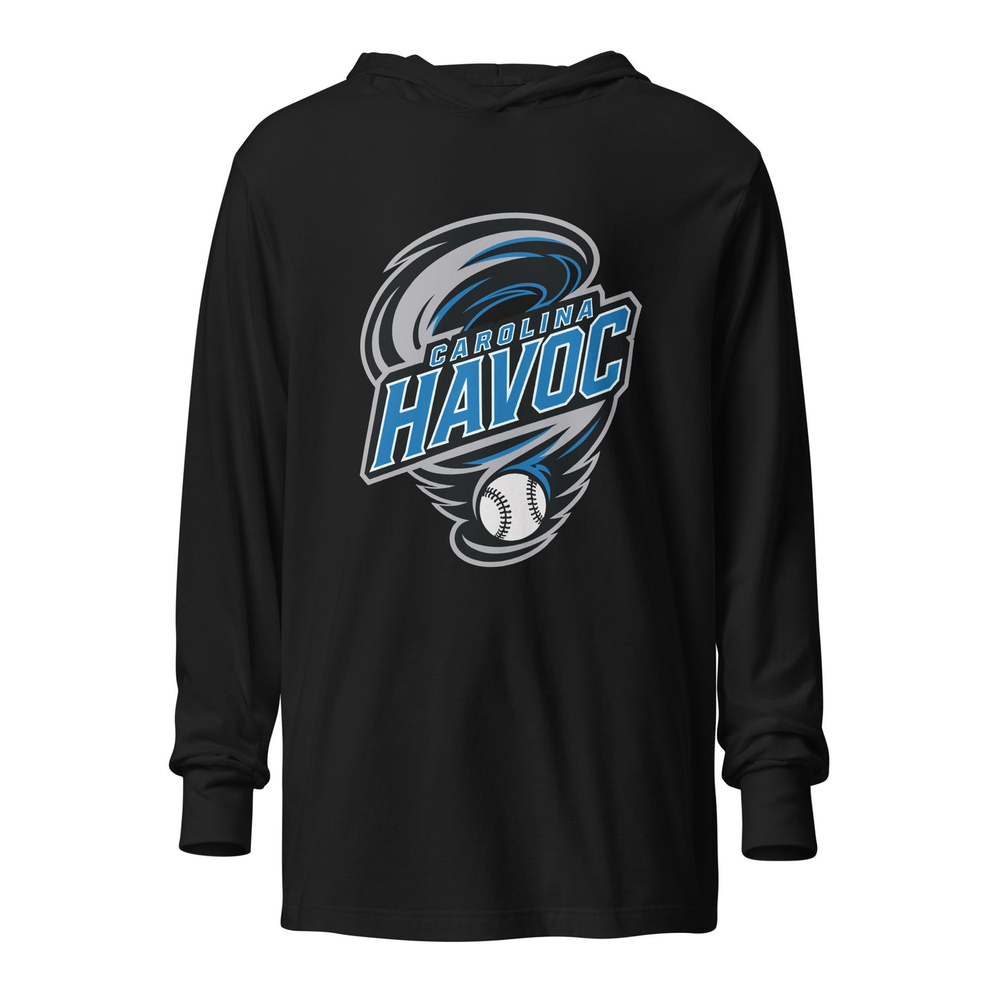 Performance | Hooded Long Sleeve T Shirt | Carolina Havoc | Twister League Crest Logo
