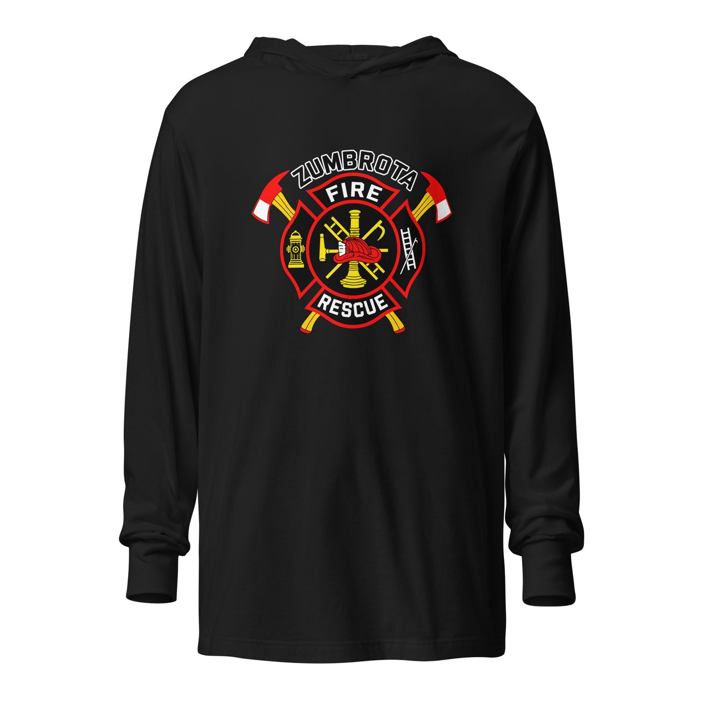 Performance | Hooded Long Sleeve T Shirt | Zumbrota Fire Department | Vanguard Logo