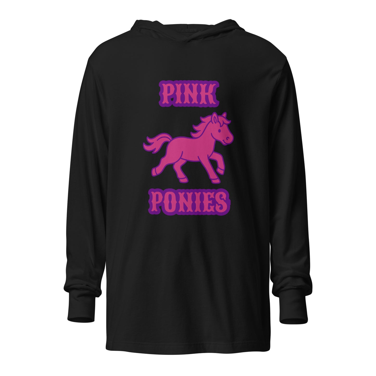 Performance | Hooded Long Sleeve T Shirt | Pink Pony Athletic Club | Emblem Logo