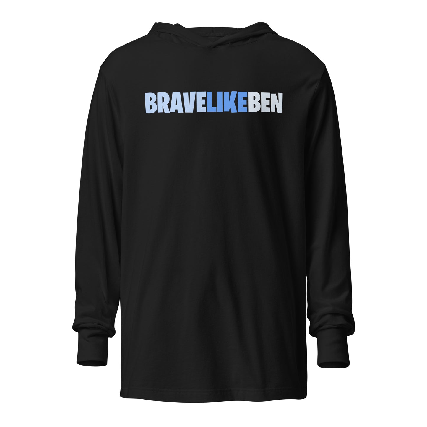 Performance | Hooded Long Sleeve T Shirt | Brave Like Ben | Script Logo
