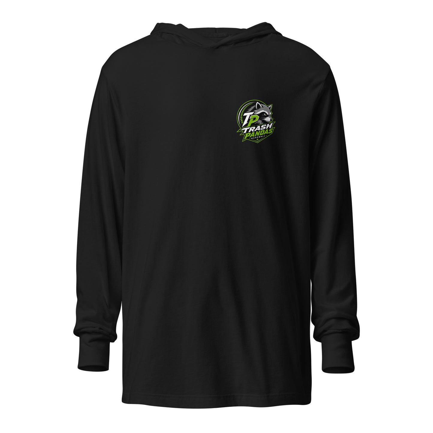 Performance | Hooded Long Sleeve T Shirt | Trash Pandas Baseball Organization | Crest Logo