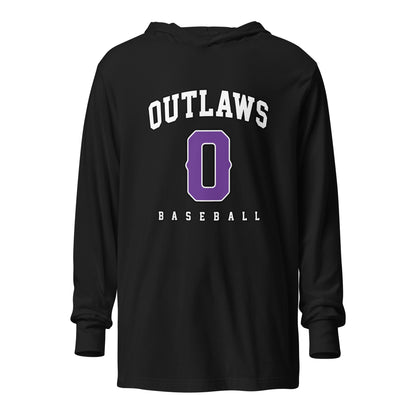 Performance | Hooded Long Sleeve T Shirt | Carolina Outlaws Baseball | Atheltics Logo