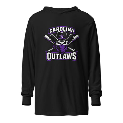 Performance | Hooded Long Sleeve T Shirt | Carolina Outlaws Baseball | Crest Logo