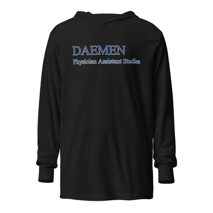 Performance | Hooded Long Sleeve T Shirt | Daemen Physician Assistant | Care Collective Logo