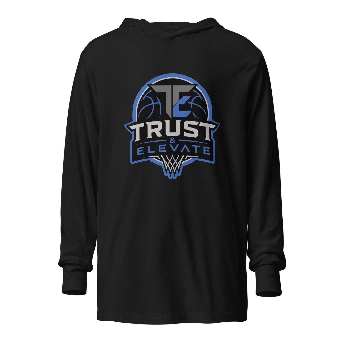Performance | Hooded Long Sleeve T Shirt | Trust & Elevate | Vanguard Elite Logo