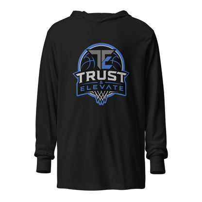 Performance | Hooded Long Sleeve T Shirt | Trust & Elevate | Vanguard Elite Logo