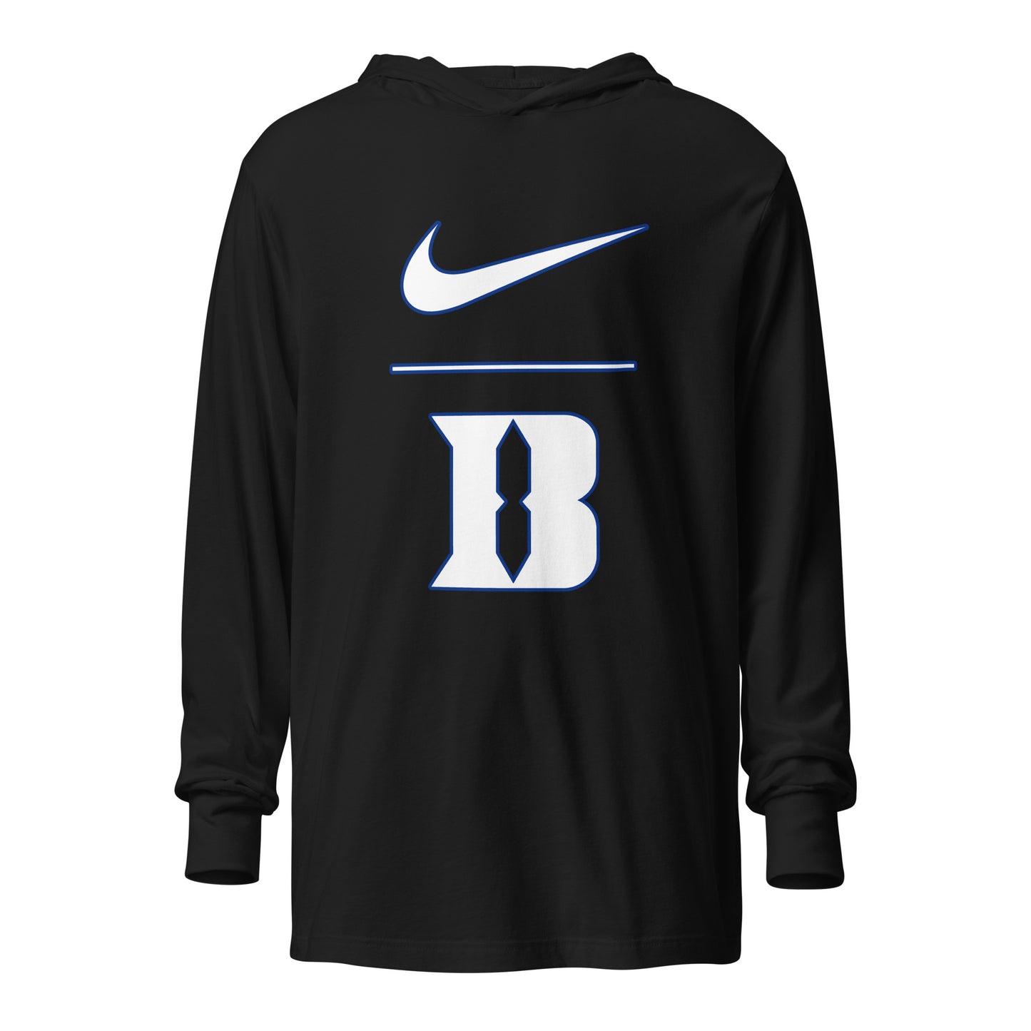 Performance | Hooded Long Sleeve T Shirt | Blueblacks Football Club | Vanguard Logo