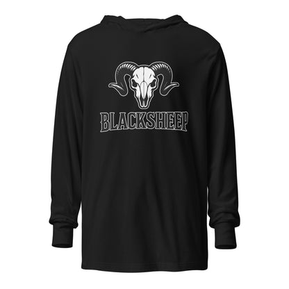 Performance | Hooded Long Sleeve T Shirt | Blacksheep Softball | Emblem Logo