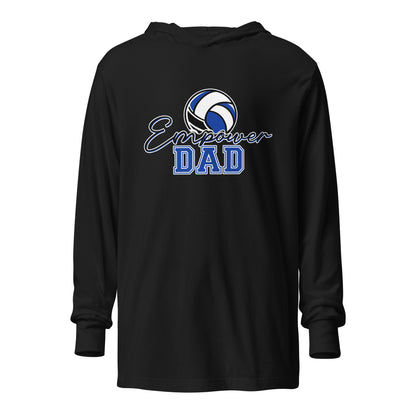 Performance | Hooded Long Sleeve T Shirt | Empower Volleyball Club | Dad Crest Logo