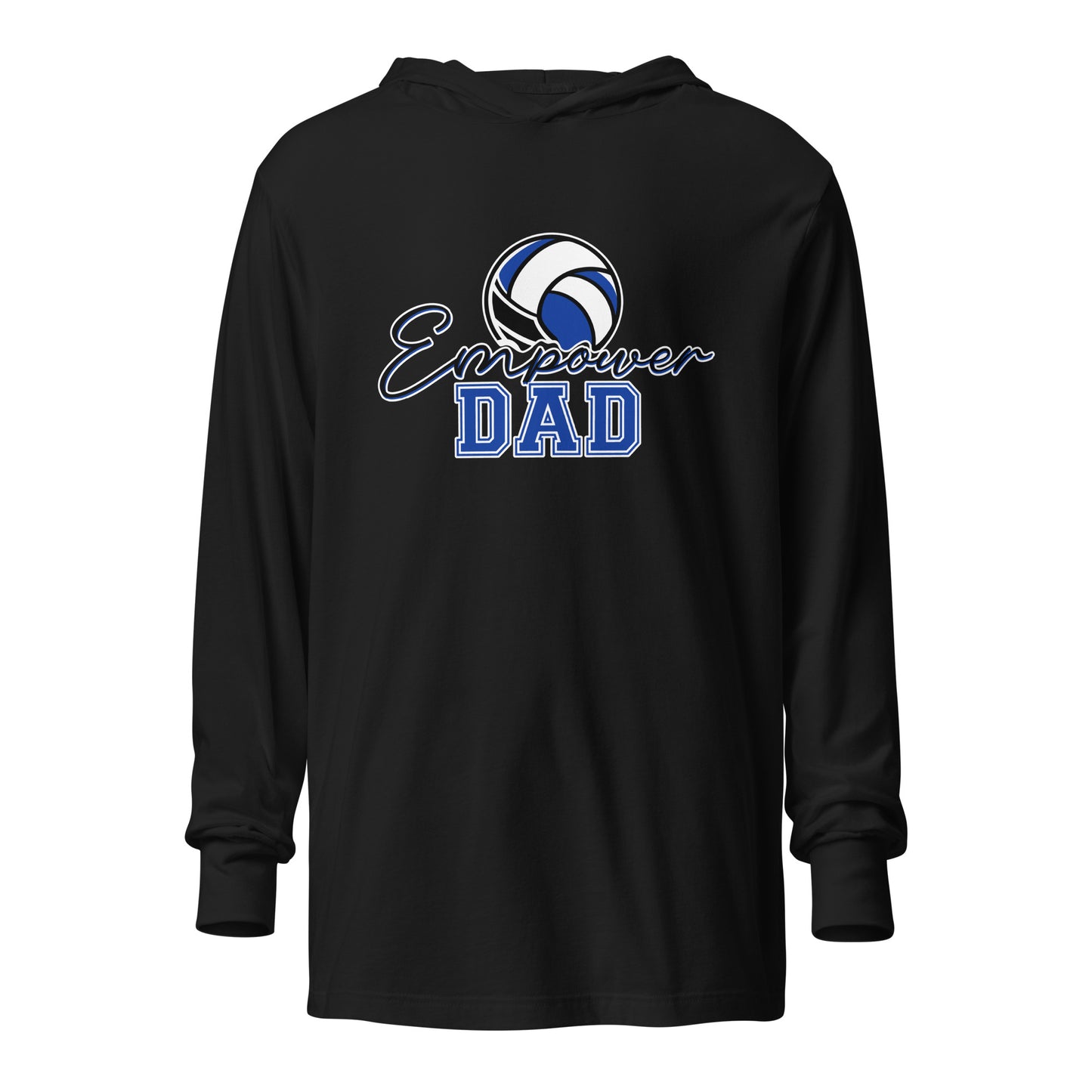Performance | Hooded Long Sleeve T Shirt | Empower Volleyball Club | Dad Crest Logo