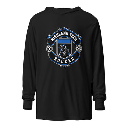 Performance | Hooded Long Sleeve T Shirt | Highland Soccer | Emblem Logo