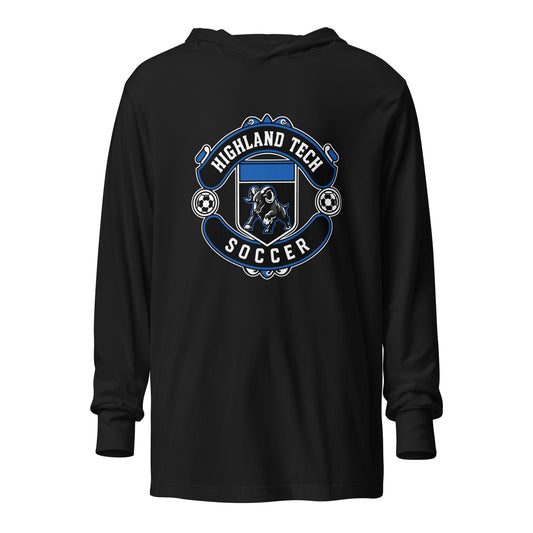 Performance | Hooded Long Sleeve T Shirt | Highland Soccer | Emblem Logo