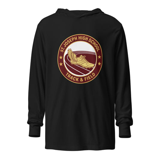 Performance | Hooded Long Sleeve T Shirt | St. Joseph High School - Track & Field | Badge Logo