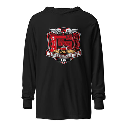 Performance | Hooded Long Sleeve T Shirt | San Diego Youth Aztecs Football 11u Air Raiders | Shield Logo