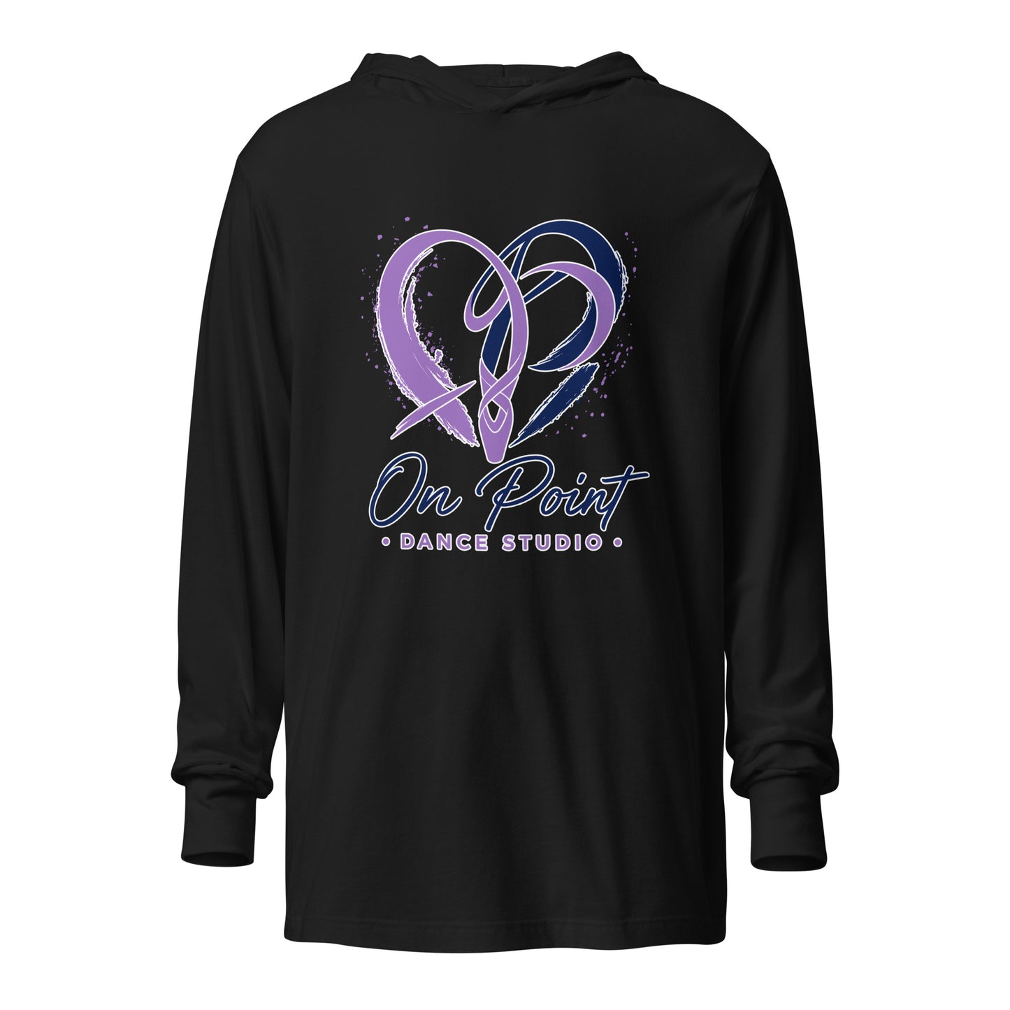 Performance | Hooded Long Sleeve T Shirt | On Point Dance Studio | Crest Logo