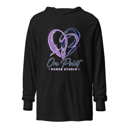 Performance | Hooded Long Sleeve T Shirt | On Point Dance Studio | Crest Logo