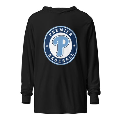 Performance | Hooded Long Sleeve T Shirt | Premier Baseball | Badge Logo