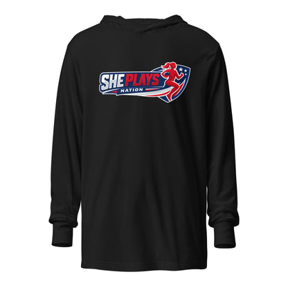 Performance | Hooded Long Sleeve T Shirt | She Plays Nation | Crest Logo
