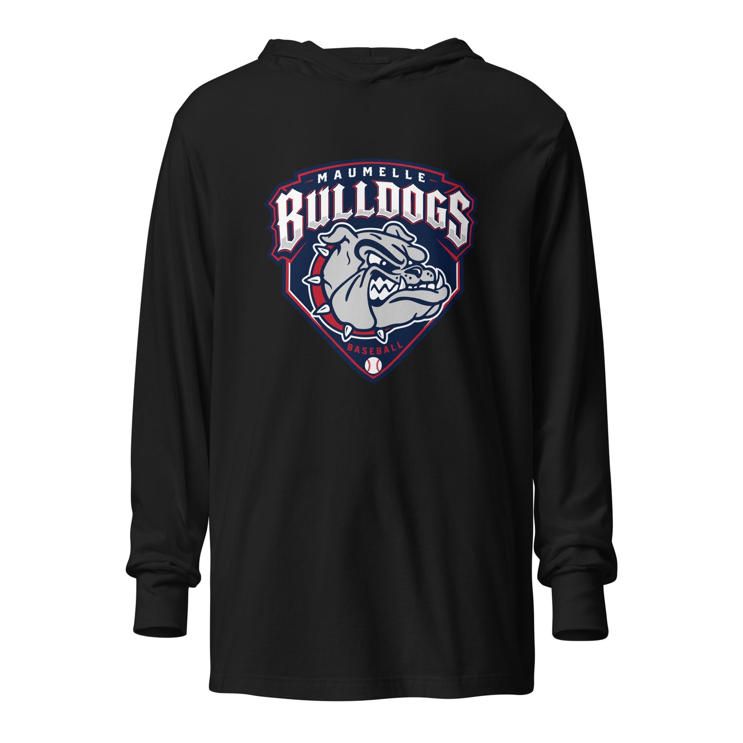 Performance | Hooded Long Sleeve T Shirt | Maumelle Bulldogs 2035 | Shield Logo