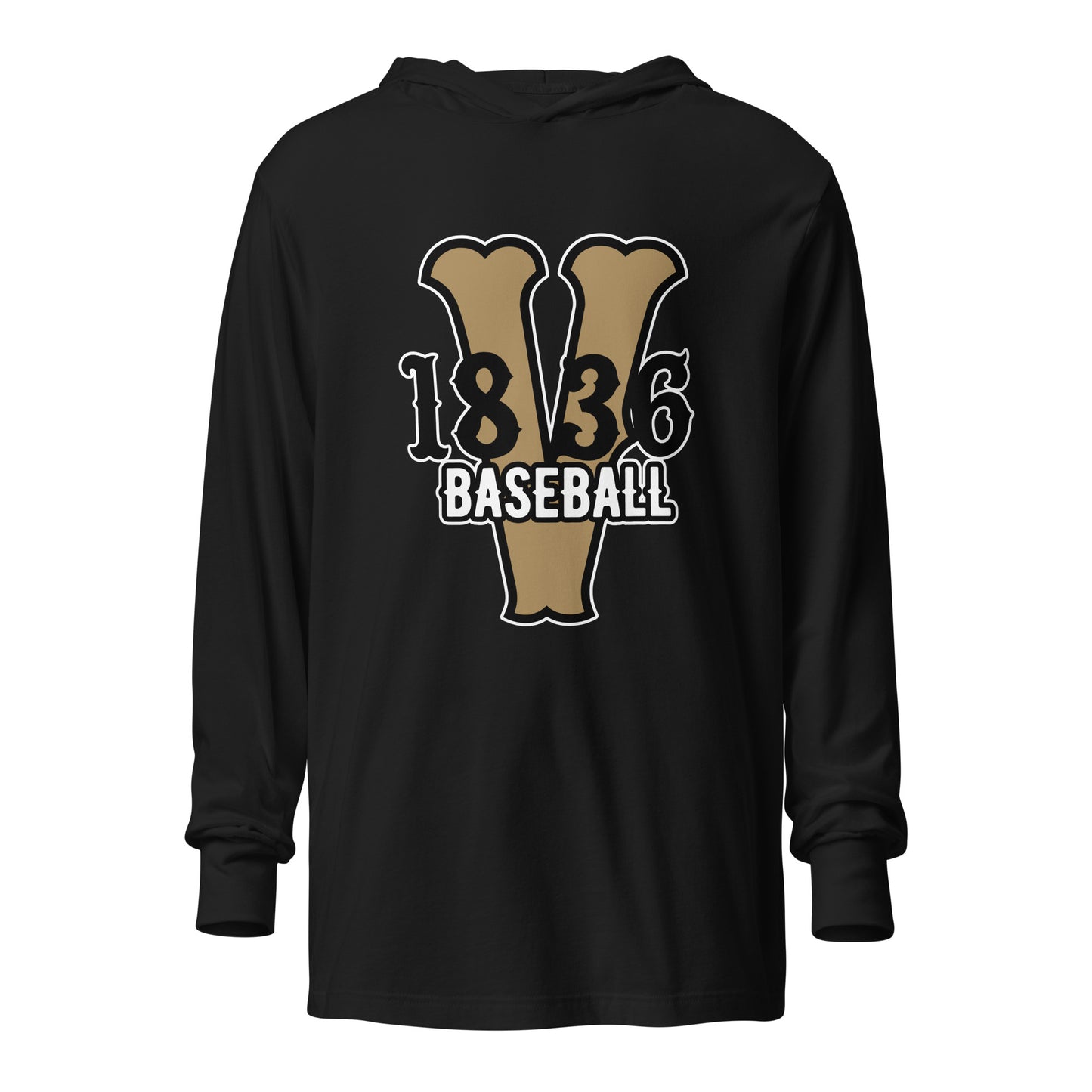 Performance | Hooded Long Sleeve T Shirt | 1836 Volunteers Baseball | Crest Logo