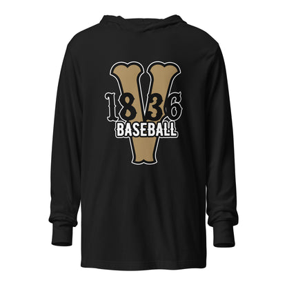 Performance | Hooded Long Sleeve T Shirt | 1836 Volunteers Baseball | Crest Logo
