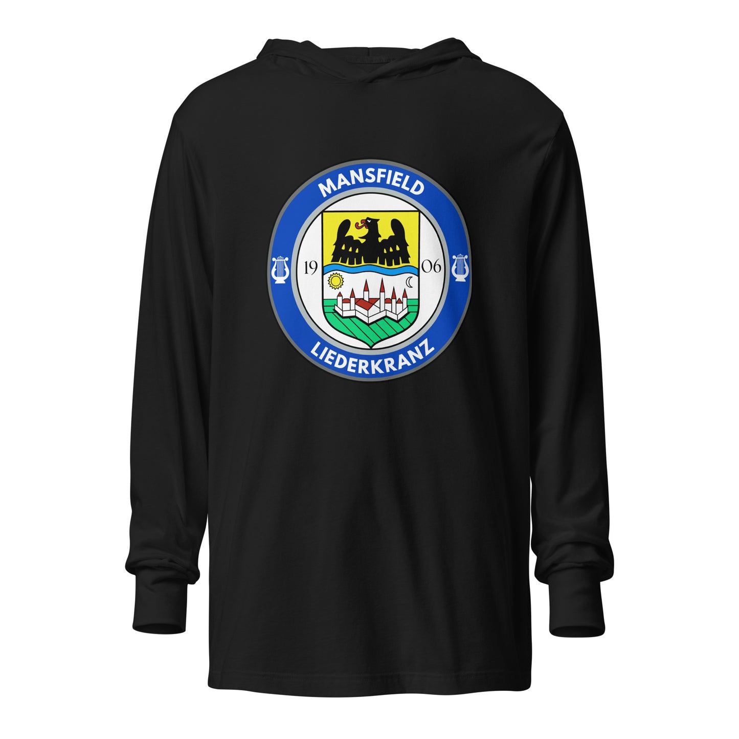 Performance | Hooded Long Sleeve T Shirt | Liederkranz Soccer Club | Badge Logo
