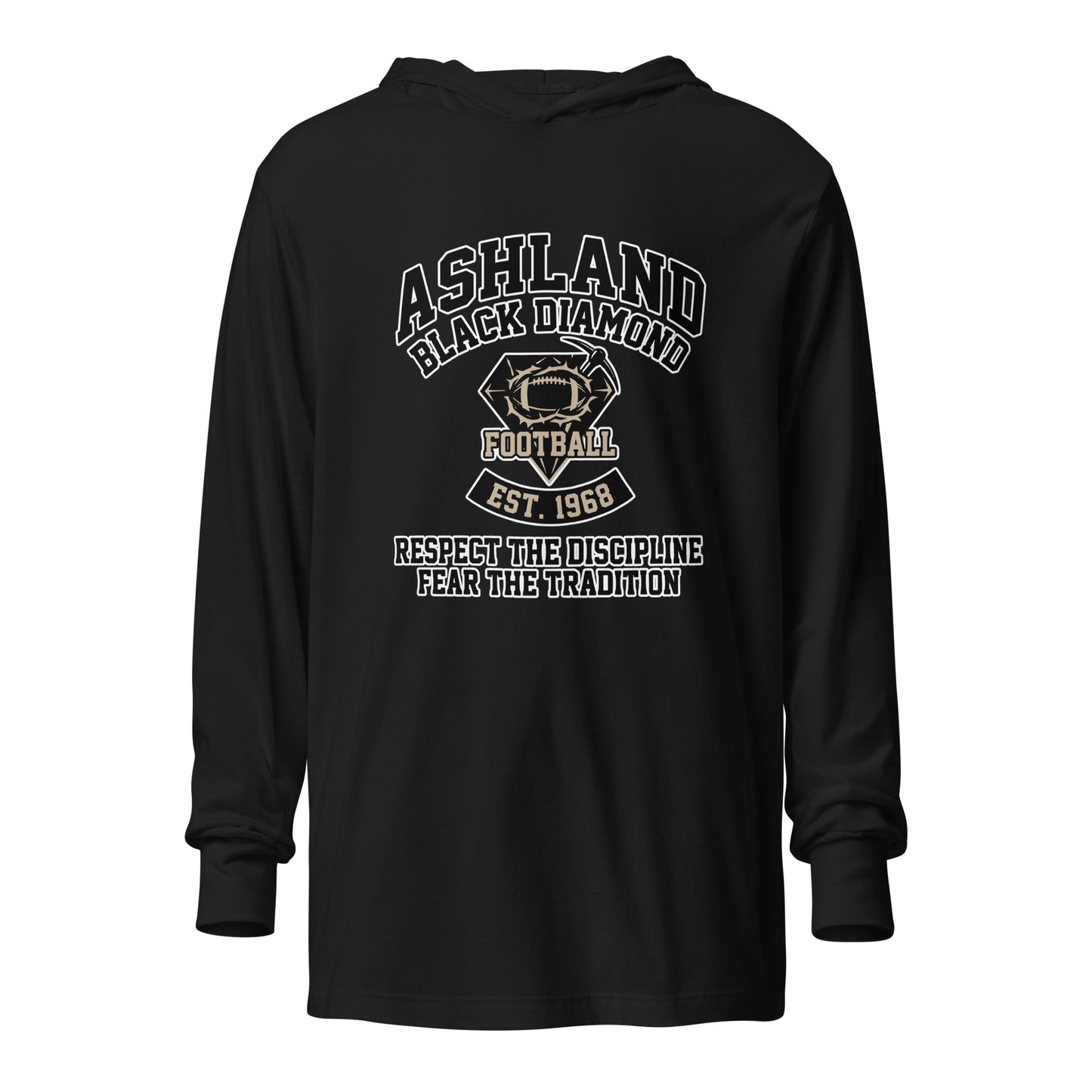 Performance | Hooded Long Sleeve T Shirt | Ashland Black Diamonds | Emblem Logo