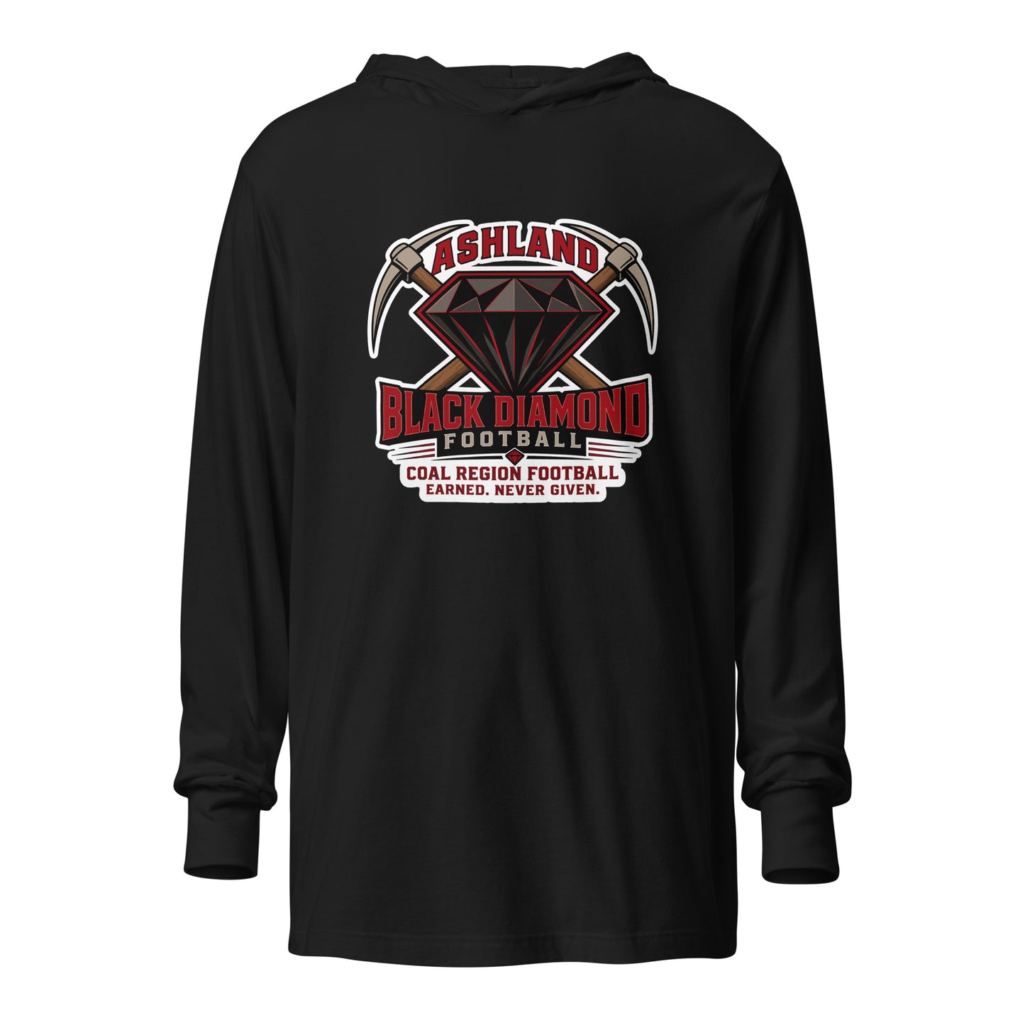 Performance | Hooded Long Sleeve T Shirt | Ashland Black Diamonds | Vanguard Logo