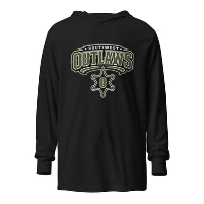 Performance | Hooded Long Sleeve T Shirt | Southwest Outlaws | Frontier Athletics Logo