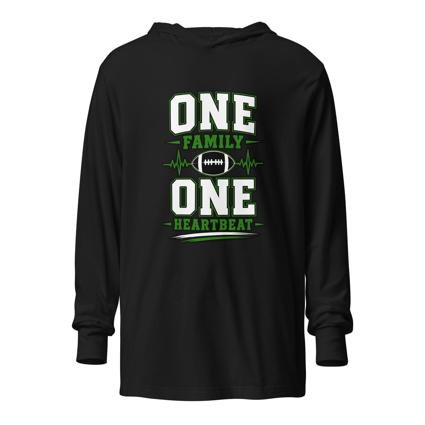 Performance | Hooded Long Sleeve T Shirt | Celina Black Football | Modern Script Logo