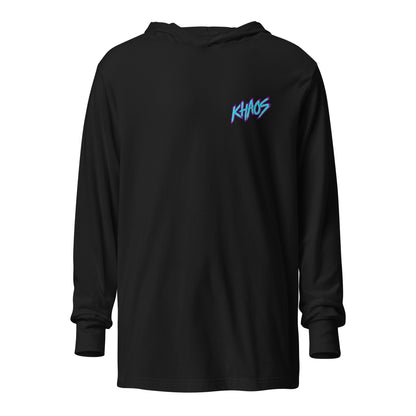 Performance | Hooded Long Sleeve T Shirt | Khaos Softball | Script Logo