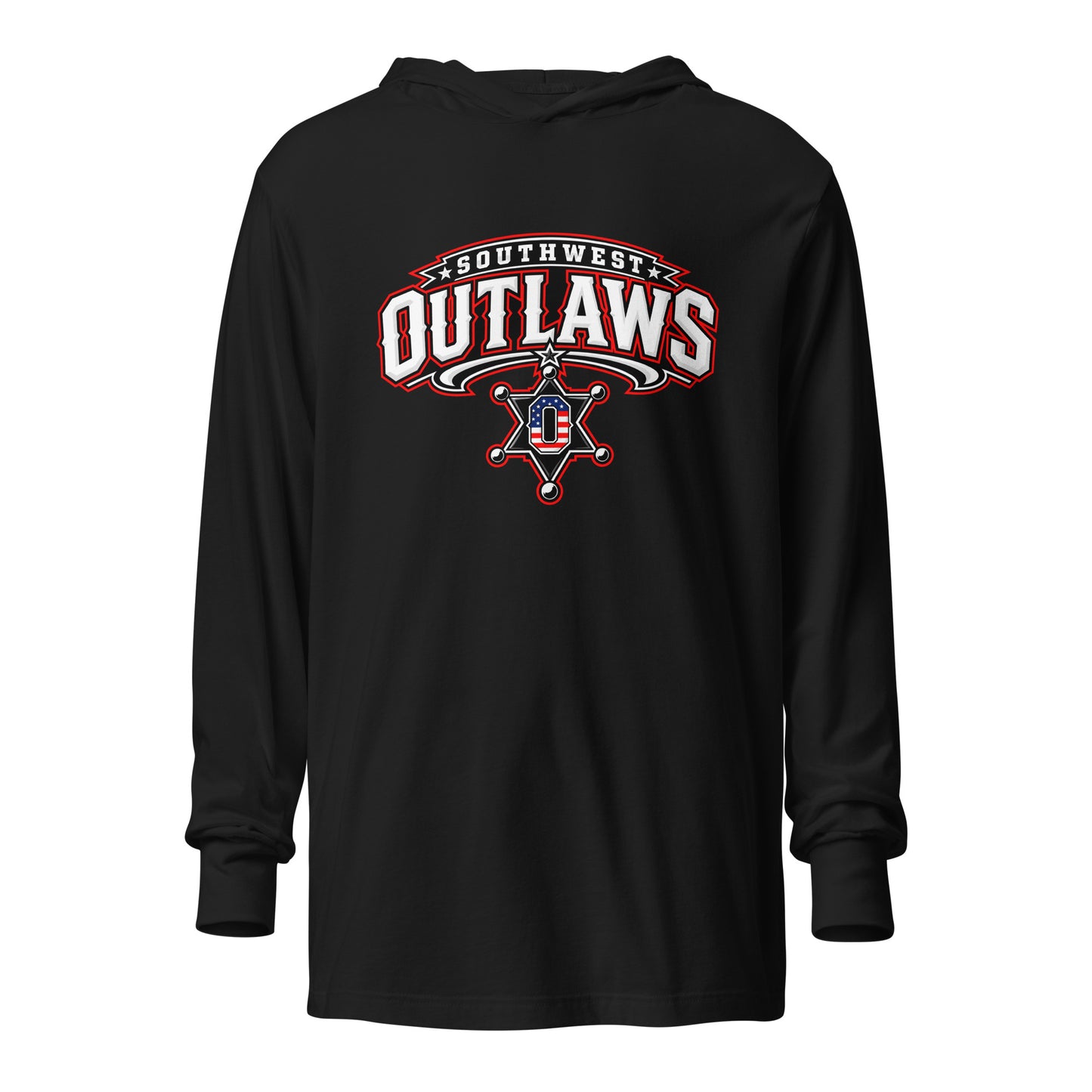 Performance | Hooded Long Sleeve T Shirt | Southwest Outlaws | Vanguard Logo